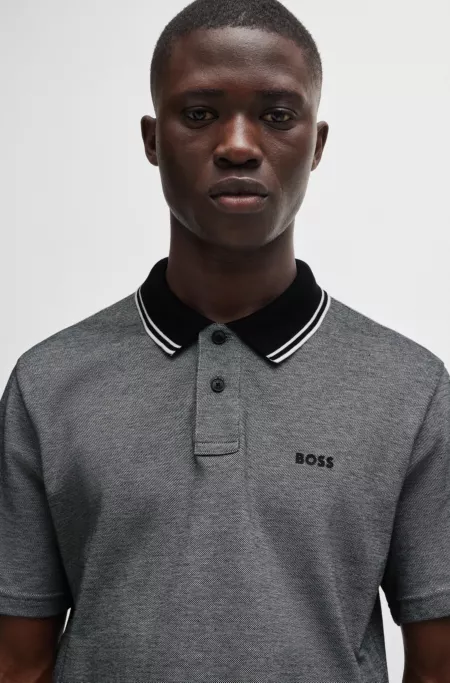 Relaxed-fit polo shirt in Oxford-piqué cotton