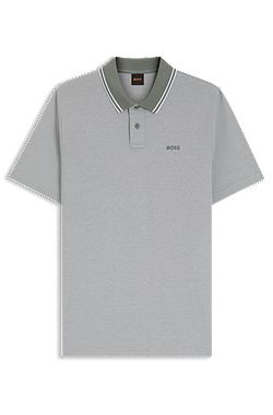Cotton-piqué polo shirt with logo print