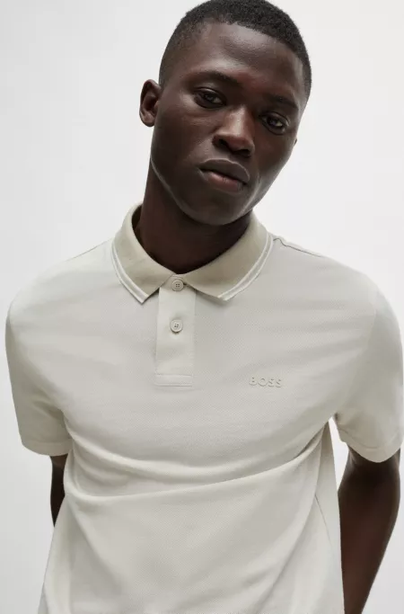 Relaxed-fit polo shirt in Oxford-piqué cotton