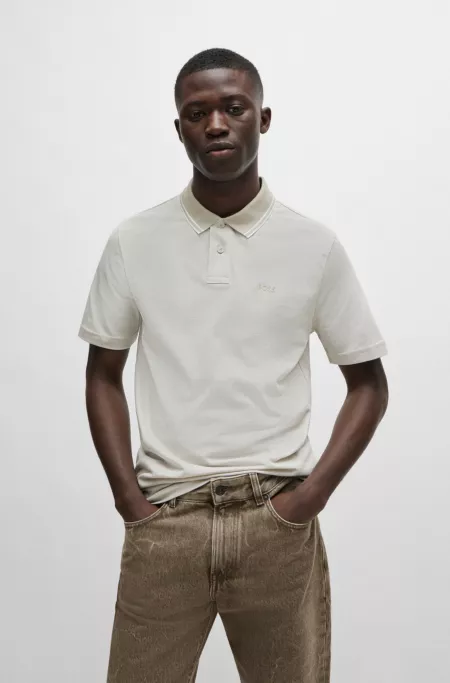 Relaxed-fit polo shirt in Oxford-piqué cotton