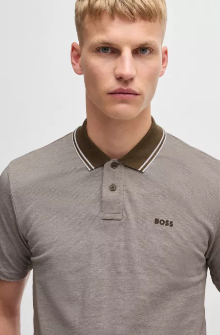 Relaxed-fit polo shirt in Oxford-piqué cotton