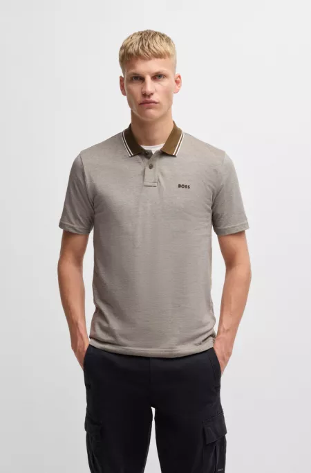 Relaxed-fit polo shirt in Oxford-piqué cotton