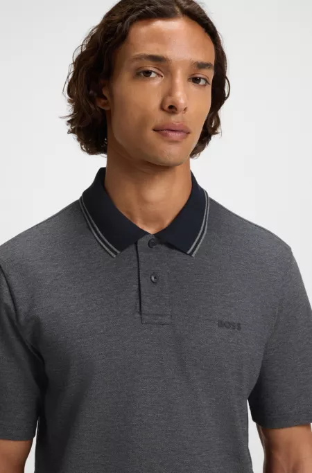 Relaxed-fit polo shirt in Oxford-piqué cotton