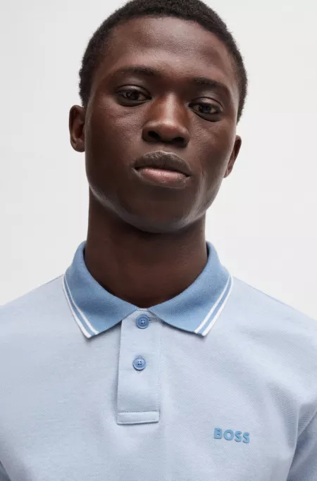 Relaxed-fit polo shirt in Oxford-piqué cotton