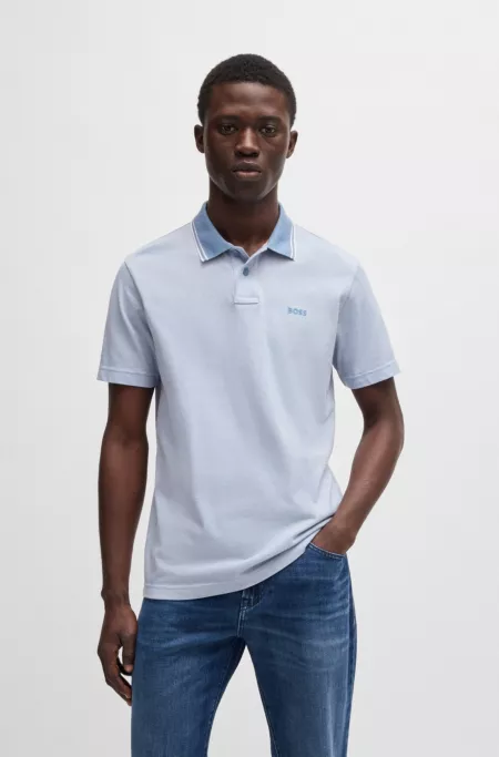 Relaxed-fit polo shirt in Oxford-piqué cotton