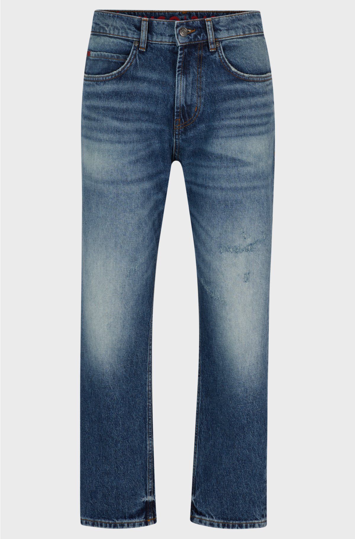 Loose-fit jeans in vintage-washed comfort-stretch denim, Blue