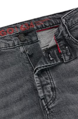 HUGO - テーパードフィットジーンズ マーブル コンフォートストレッチ  