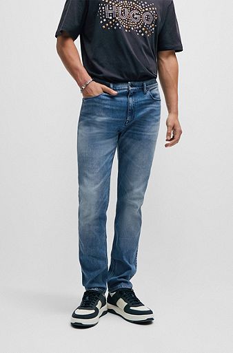 Slim-fit jeans in blue comfort-stretch denim, Blue