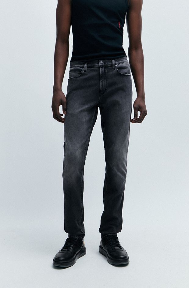 Extra-slim-fit jeans in comfort-stretch denim, Dark Grey