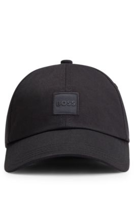 Cotton-twill cap with tonal logo patch, Black
