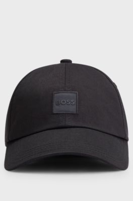 Cotton-twill cap with tonal logo patch, Black