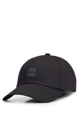 Cotton-twill cap with tonal logo patch, Black
