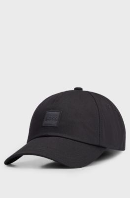 Cotton-twill cap with tonal logo patch, Black