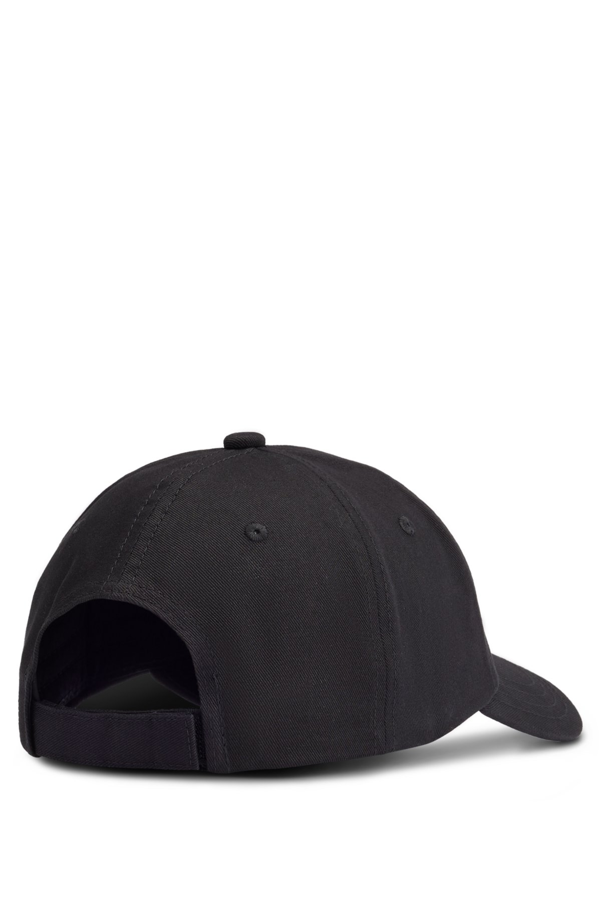 Cotton-twill cap with tonal logo patch, Black