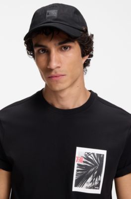 Cotton-twill cap with tonal logo patch, Black