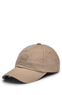 Cotton-twill cap with tonal logo patch, Light Brown