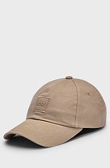 Cotton-twill cap with tonal logo patch, Light Brown