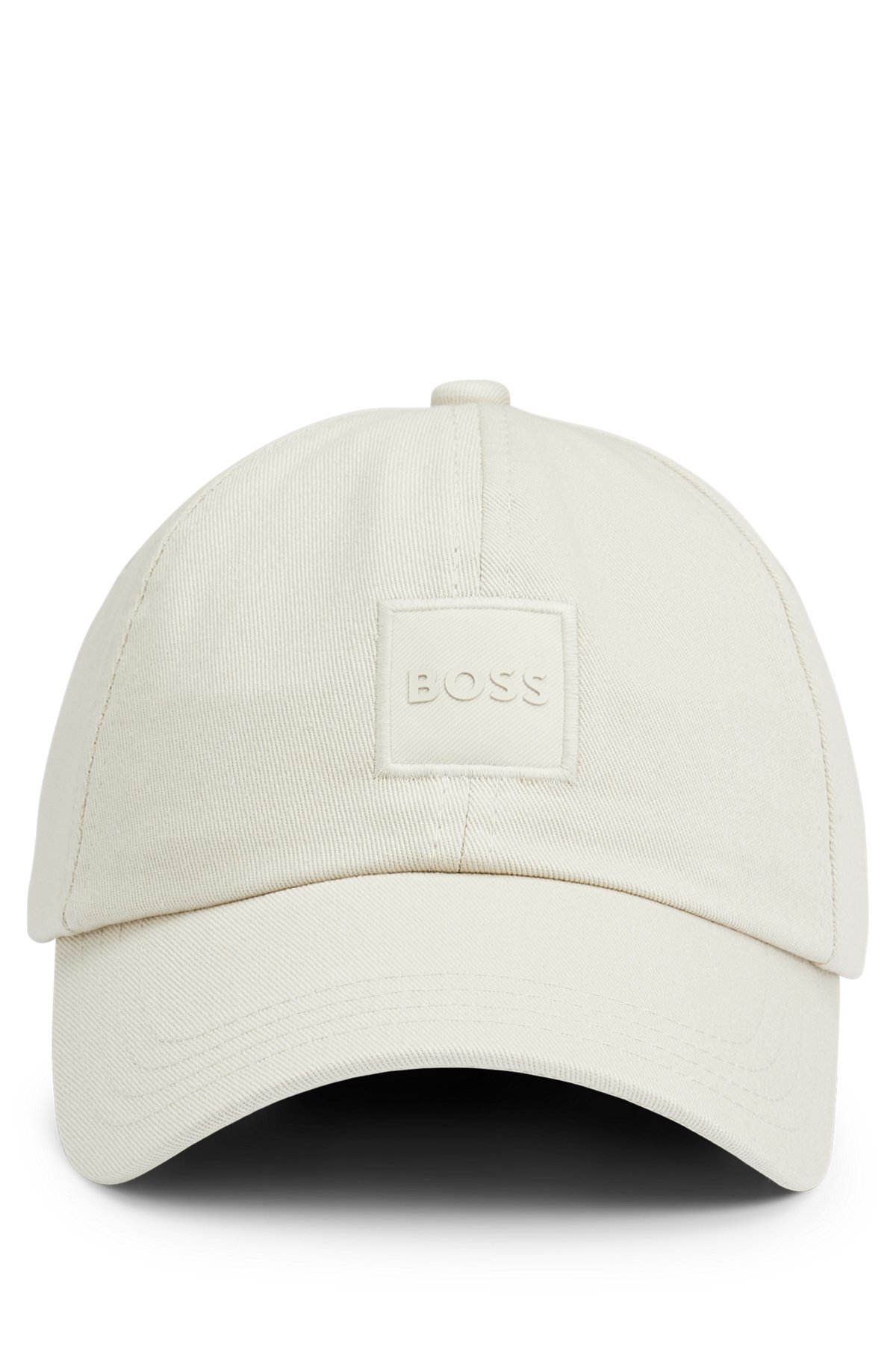 Cotton-twill cap with tonal logo patch, Light Beige