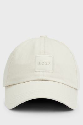 Cotton-twill cap with tonal logo patch, Light Beige
