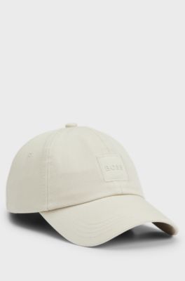 Cotton-twill cap with tonal logo patch, Light Beige