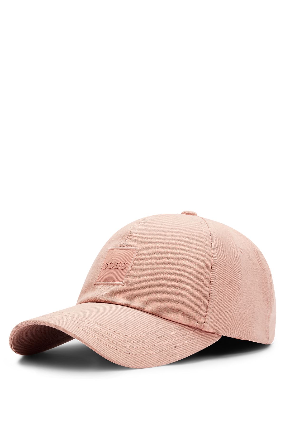 Cotton-twill cap with tonal logo patch, light pink