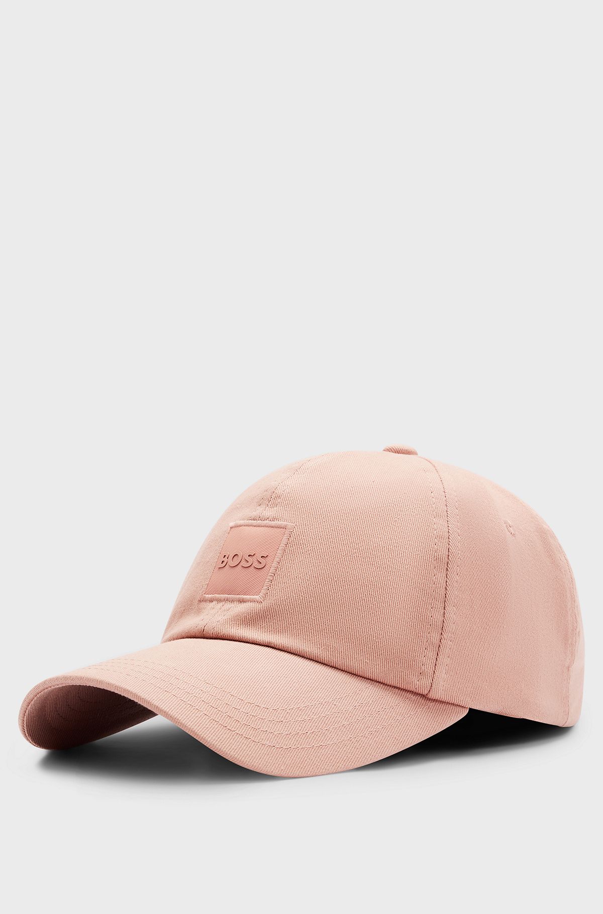 Cotton-twill cap with tonal logo patch, light pink