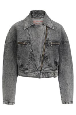 Grey jean sale jacket womens