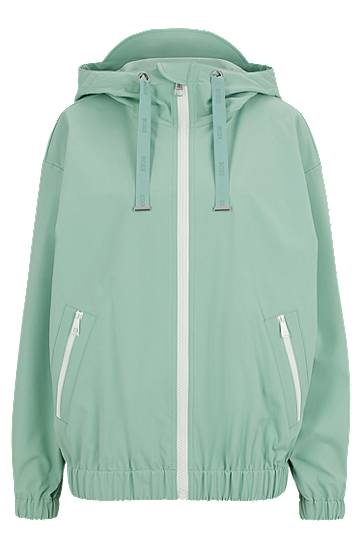 Relaxed-fit hooded jacket in water-repellent stretch fabric, Hugo boss