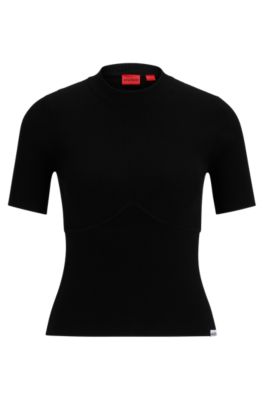 HUGO Slimfit shortsleeved sweater with seam detail