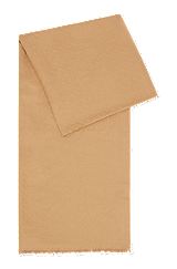 Cotton-blend scarf with jacquard-woven monogram pattern, Beige