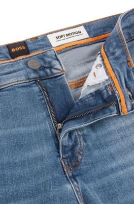 BOSS - Blaue Slim-Fit Jeans aus Soft-Motion-Denim