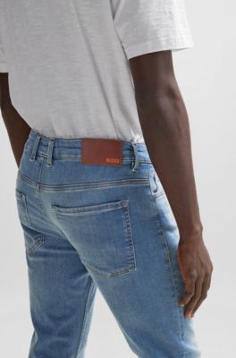 BOSS - Blaue Slim-Fit Jeans aus Soft-Motion-Denim