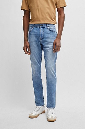 Slim-fit jeans in blue super-soft stretch denim, Blue