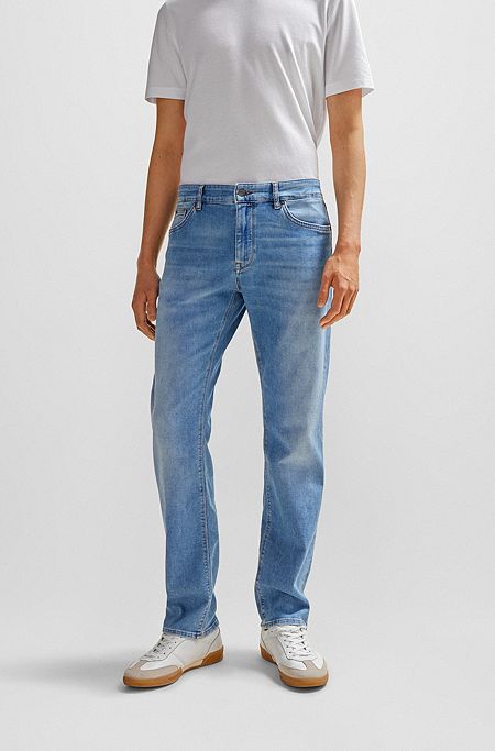 Regular-fit jeans van superzacht blauw denim, Blauw