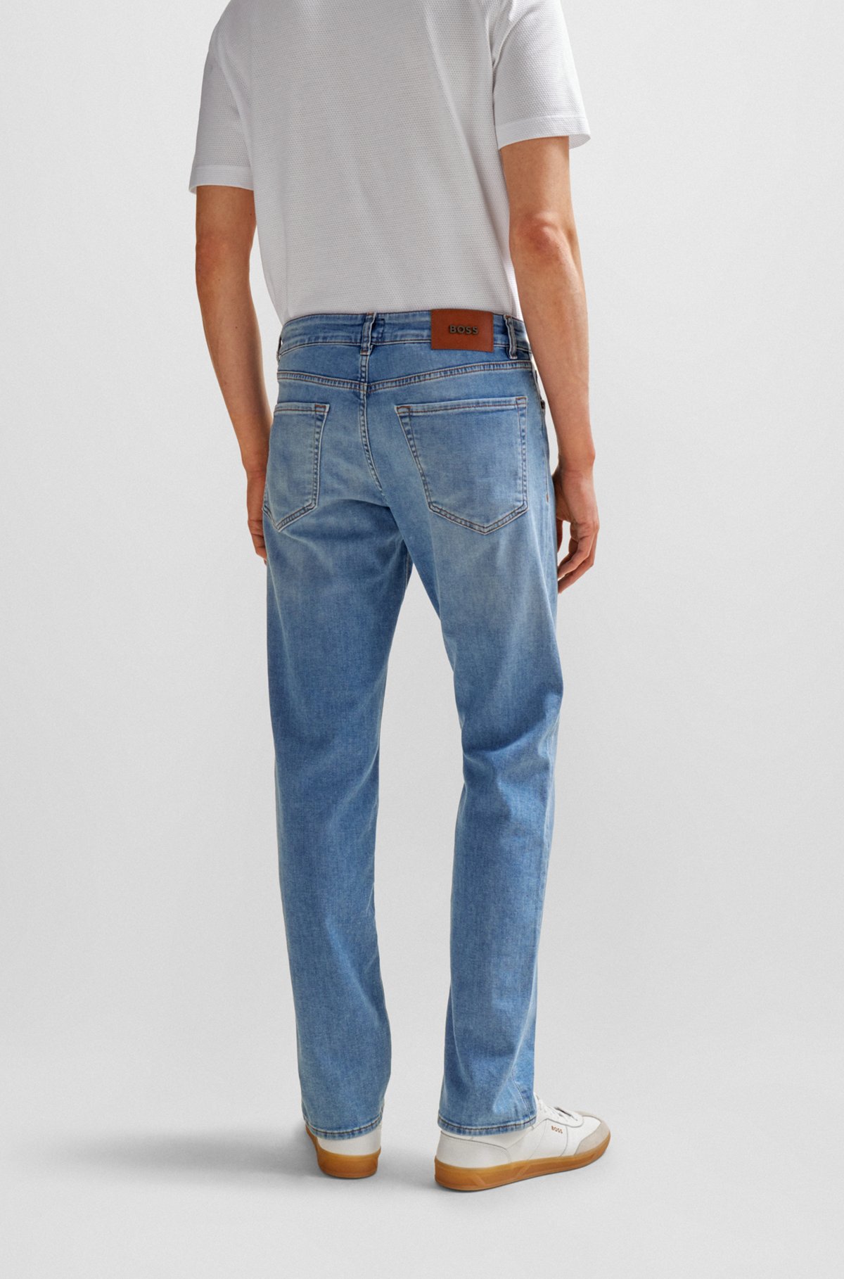 Regular-fit jeans van superzacht blauw denim, Blauw