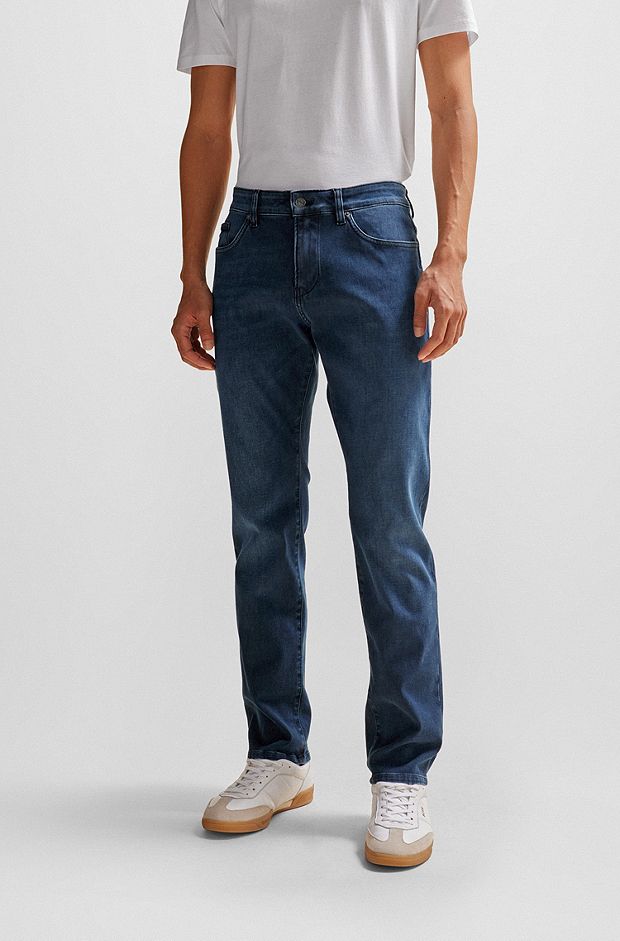 Blaue Slim-Fit Jeans aus Performance-Stretch-Denim, Blau
