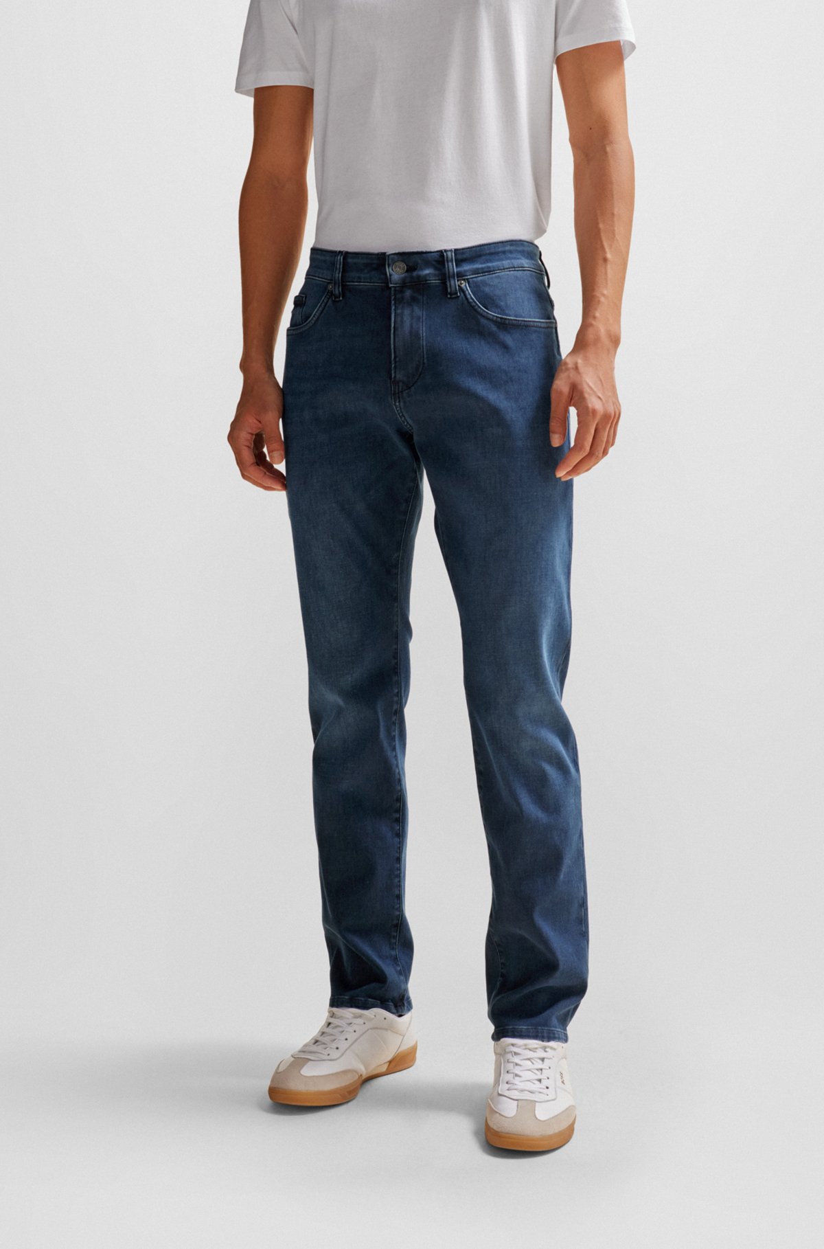 BOSS - Blaue Slim-Fit Jeans aus Performance-Stretch-Denim