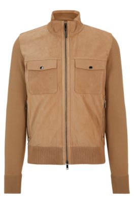 Hugo boss shop suede bomber jacket