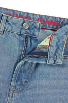 HUGO - Relaxed-Fit Jeans aus blauem Denim