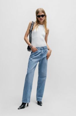 HUGO - Relaxed-Fit Jeans aus blauem Denim