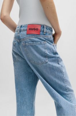 HUGO - Relaxed-Fit Jeans aus blauem Denim