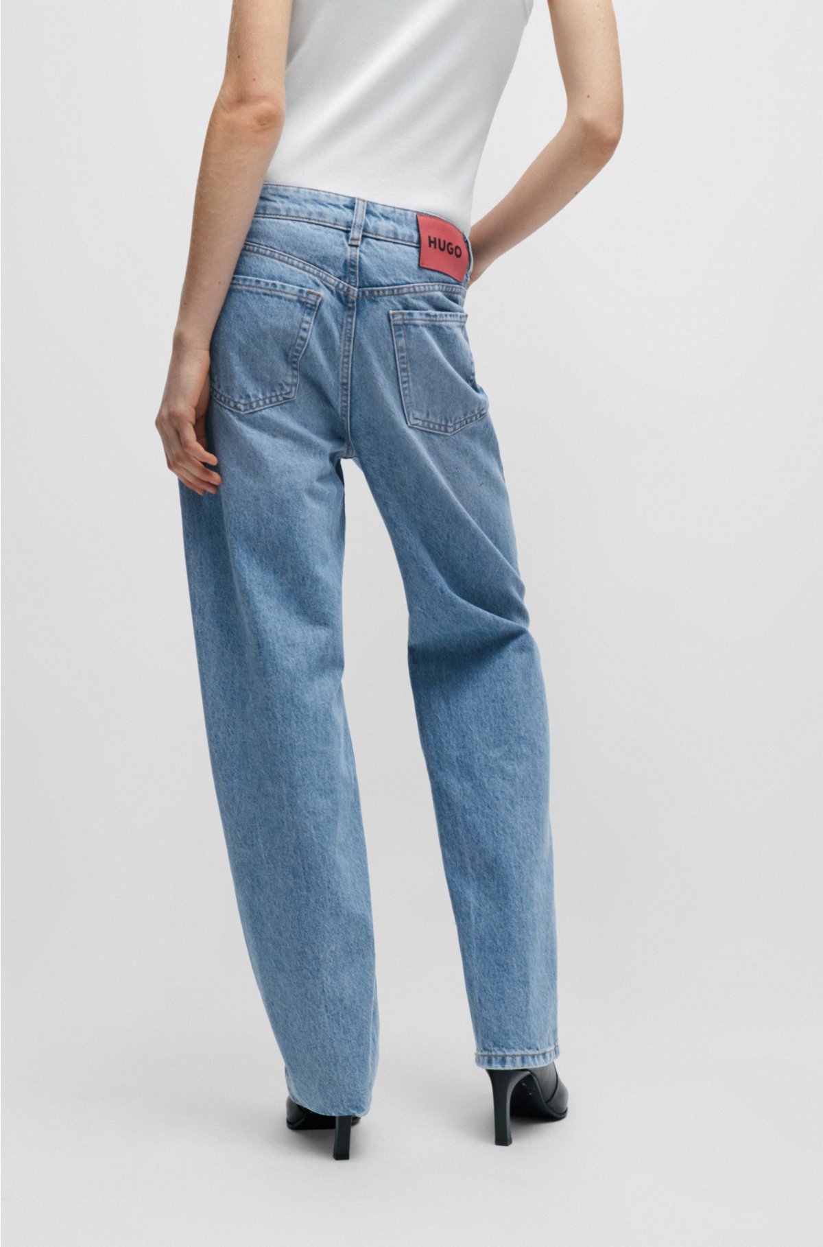 Relaxed-fit jeans in blue denim, Blue