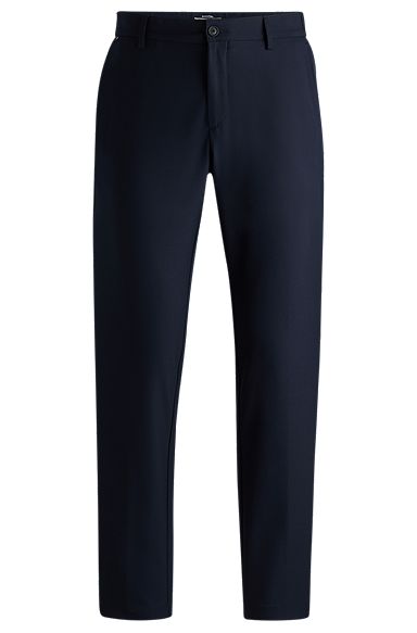 Pantaloni slim fit in tessuto elasticizzato ad alte prestazioni con micromotivo, Blu scuro