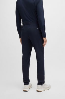 BOSS - Slim-fit trousers in micro-patterned performance-stretch fabric