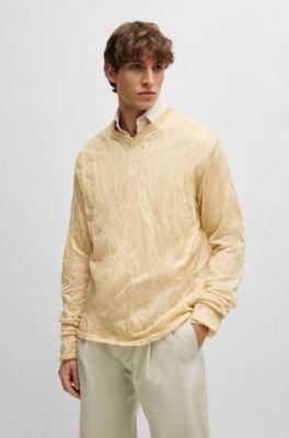 BOSS - Vネックセーター ファインニット＆メタリックファイバー 