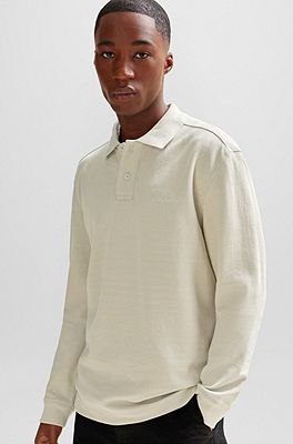 Mens white polo shop long sleeve shirt