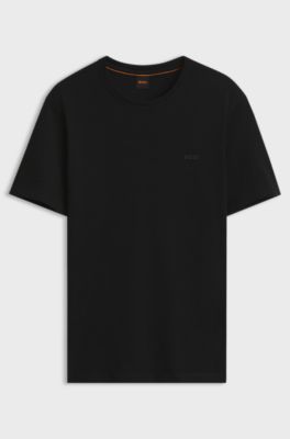 Cotton-jersey T-shirt with logo detail, Black
