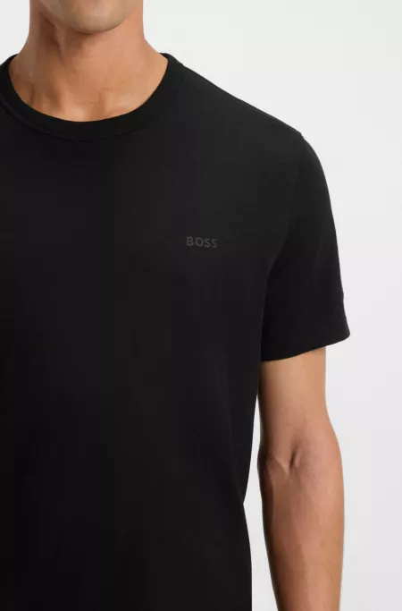 Cotton slub T-shirt with logo detail