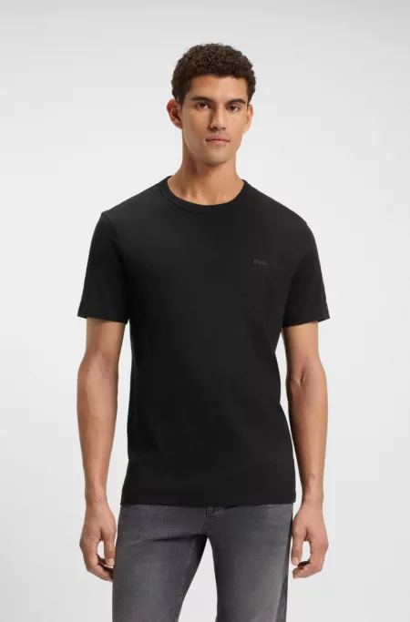 Cotton slub T-shirt with logo detail