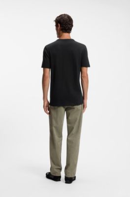 Cotton-jersey T-shirt with logo detail, Black